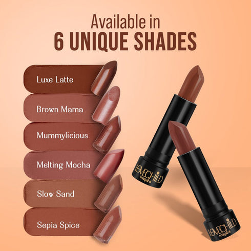 LoveChild Luxe Latte | Bare Browns Ultra Matte Lipstick Deep Brown