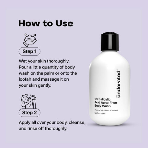 Underated Salicylic Acid 2% Acne Free Body Wash