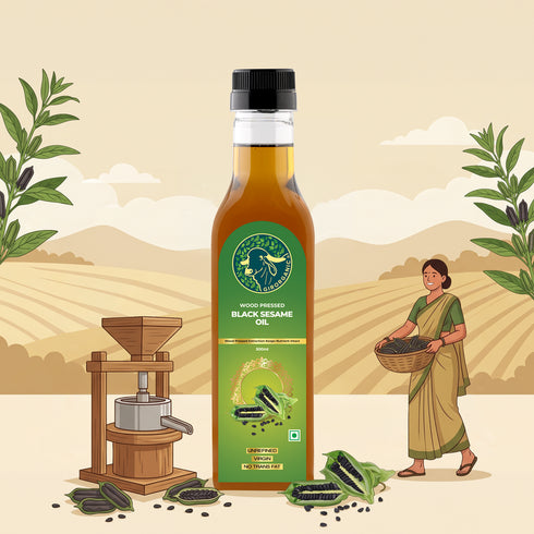 GirOrganic Wood Press Black Sesame Oil