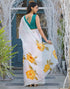 Sudathi Holi White Linen Floral Printed Saree
