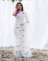 Sudathi Holi White Linen Printed Saree