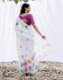 Sudathi Holi White Linen Printed Saree