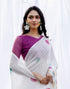 Sudathi Holi White Linen Printed Saree