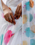 Sudathi Holi White Linen Printed Saree
