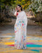 Sudathi Holi Off White Linen Printed Saree