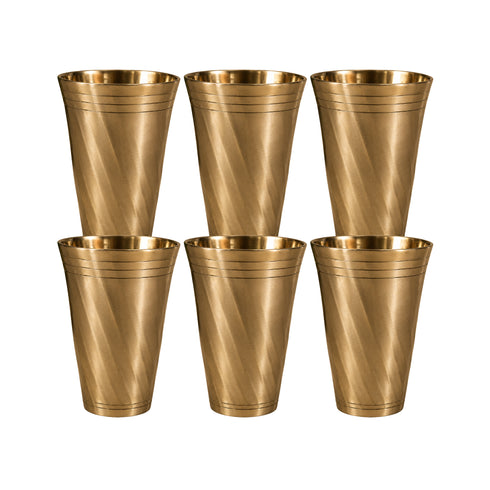 Pure Brass Drinking Glass | Pack of 6