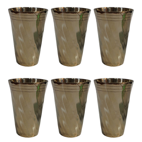 Pure Brass Drinking Glass | Pack of 6