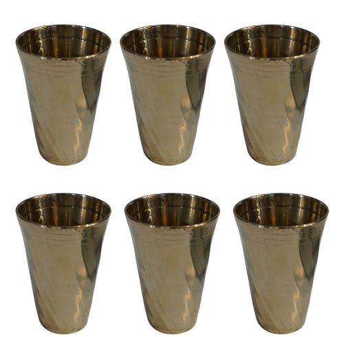 Pure Brass Drinking Glass | Pack of 6