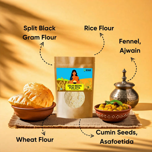 Kiwi Delhi Bedmi Puri Atta