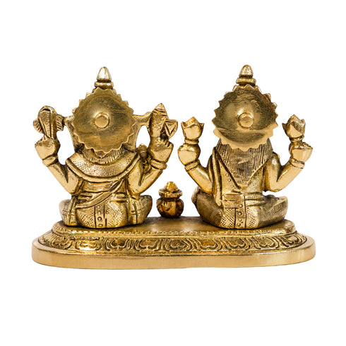 Brass Lakshmi Ganesh Murti for Worship 930g