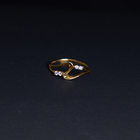 22 Carat Gold Plated Crystals Studded Finger Ring 1.93g by Mahita Collections