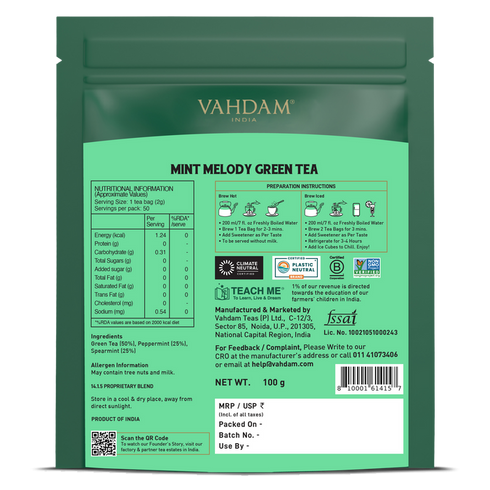 Vahdam Tea Mint Melody Green Tea