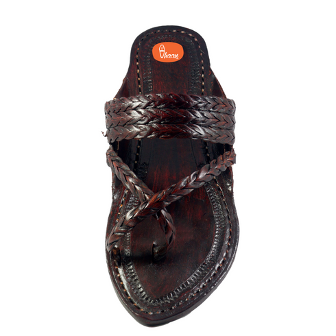 Vhaanfootwear Dark Brown Special Cross Belt Kolhapuri Chappal For Men