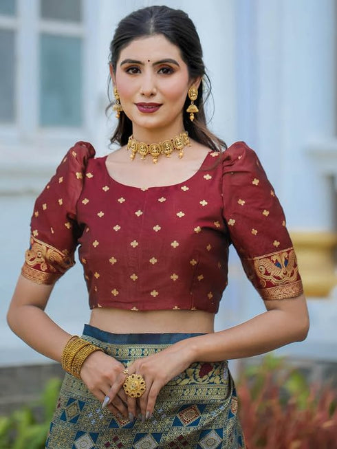 Vasthrlay Banarasi Traditional Unstitched Saree