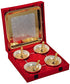 R Ayurveda Copper Bowl Set With Velvet Box and Spoon + Tray