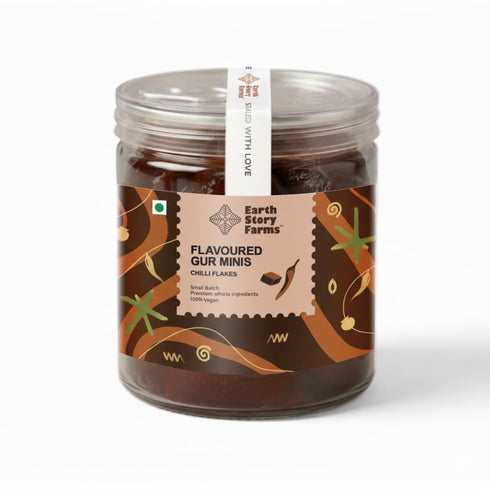 Earth Story Farms Flavoured Gur Minis Chilli Flakes Guilt free