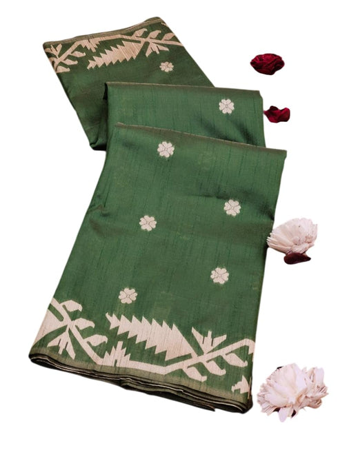 Vasthrlay Tussar Kalamkari Geometric Design Thread