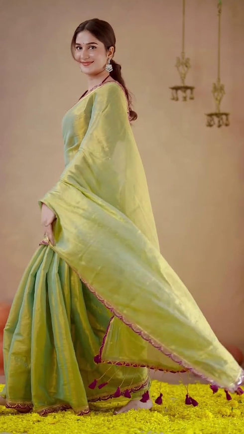 Vasthrlay Chanderi Unstitched Blouse Saree Az Ys Patakha