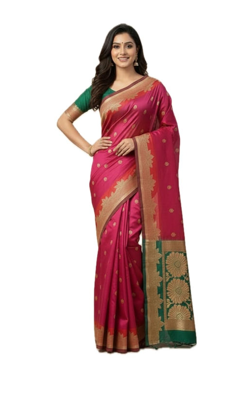 Vasthrlay Banarasi Traditional Sari Az Ys Somya Yellow Saree
