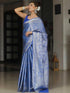 Vasthrlay Blue Banarasi Traditional Unstitched Saree