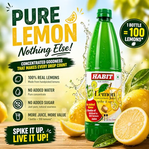 HABIT Lemon Juice Concentrate | Squeezed from Juicy Lemons