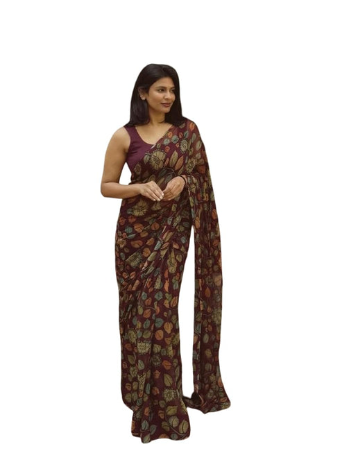 Vasthrlay Maroon Floral Unstitched Breathable