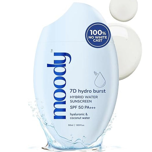 Moody Hydro Burst Water Sunscreen With Hyaluronic & SPF 50 PA +++ UVA/B Protection