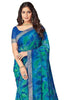 Vasthrlay Chiffon Tassels Unstitched Dark Green Saree