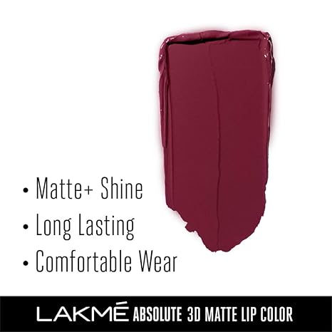 Lakme Absolute 3D Lipstick | Wine Whisper