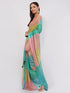 Vasthrlay Multicolor1 Printed Linen Saree With Unstitched Blouse Piece
