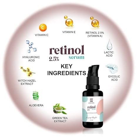 ROYAL NEEDS Retinol 2.5% Serum With Vit C & E, Hyaluronic