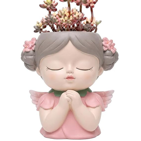 Eleven to Eleven Decor Angel Planter Pink Cute Succulent Pot