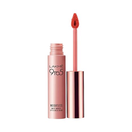 Lakme 9 to 5 Weightless Mousse Lip & Cheek Color | Tangerine Fluff