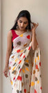 Vasthrlay Women's Cotton Kalamkari Wedding Saree With Blouse Piece