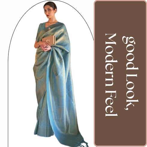 Vasthrlay Kanjivaram Banarasi Festival Unstitched Saree
