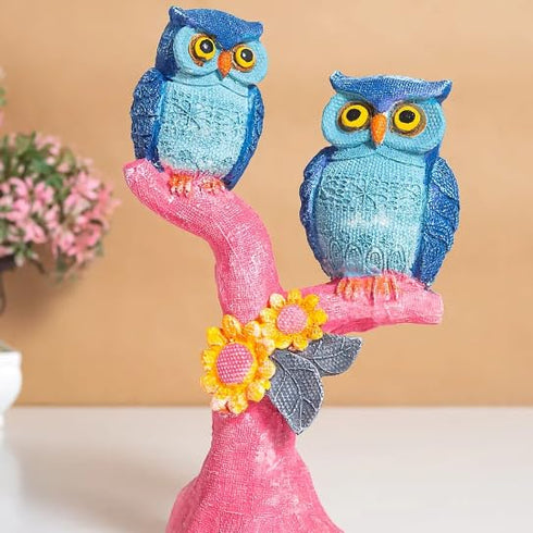 The Decorshed Cute Owl Pair Sitting On Tree Showpiece Decorative