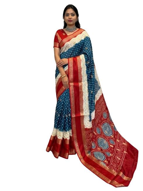 Vasthrlay Handloom Printed Unstitche Attache