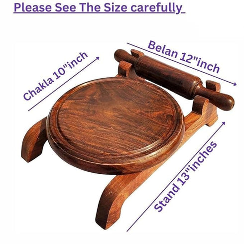 Elcom ® Handicrafts Premium Wooden Round Chakla Belan Set