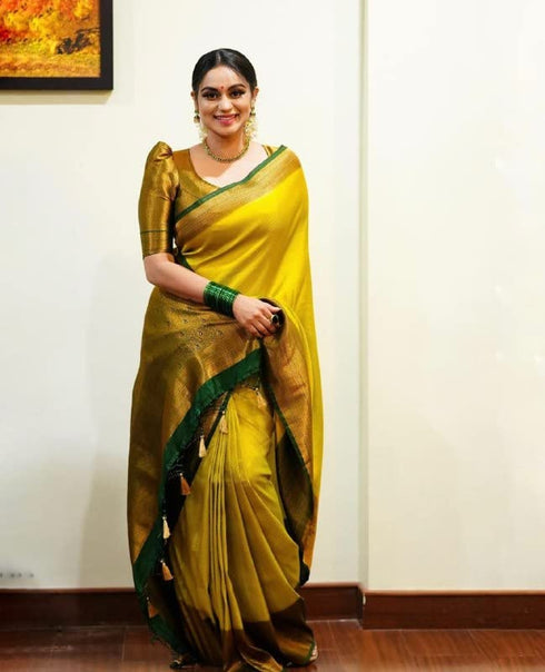 Vasthrlay Yellow Designer Saree