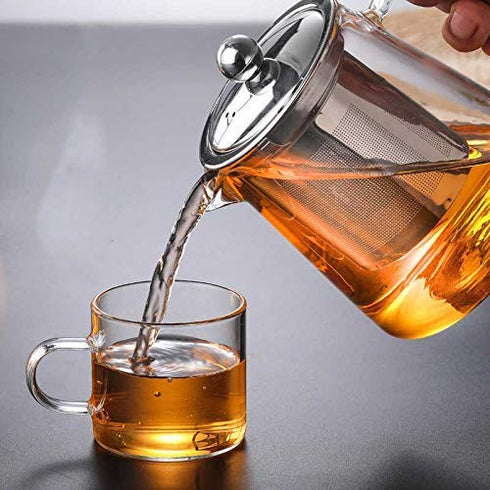 ZROY ENTERPRISE Borosilicate Round Glass Tea Pot