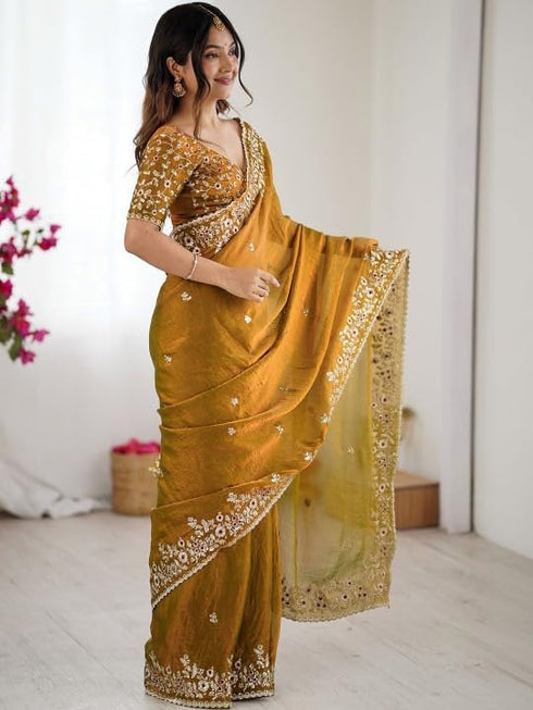 Vasthrlay Embroidery Unstitched Saree