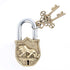Tiger Engraved Design Brass Padlock Door Lock With 2 Keys