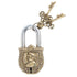 Brass Padlock Solider Face Design With 2 Decorative Keys