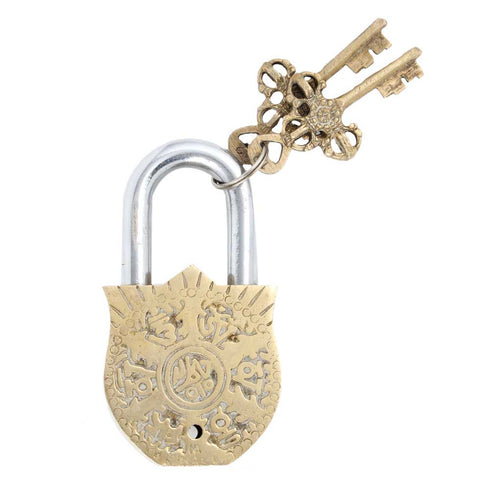 Lovely Bird Figurine Design Brass Padlock With 2 Keys
