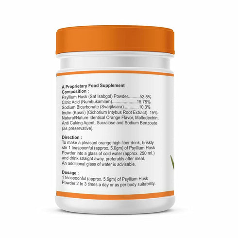 NatureVit Orange Flavour Isabgol Ayurvedic Psyllium Husk for Digestive Health