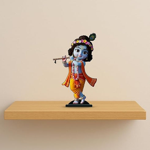 Lord Krishna 2D Miniature Acrylic Figurine – 5 Inch