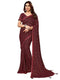 Vasthrlay Georgette Printed Unstitched Maroon Saree