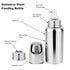 Millionminds Stainless Steel Baby Feeding Milk Bottle and Feeding Bottle with Spoon | Bottle Cleaning Brush and Fruit Feeder