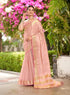 Vasthrlay Kanjivaram Pure Tissue Silk Pink Saree With Unstitched Blouse Piece