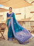 Vasthrlay Kanjivaram Soft Silk Banarasi Blue Saree With Unstiched Blouse Piece